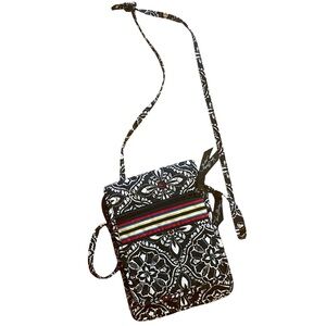 VERA BRADLEY mini hipster crossbody in Barcelona Black/White Floral still crisp